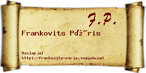 Frankovits Páris névjegykártya